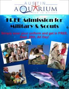 Austin Aquarium Military & Scout Day